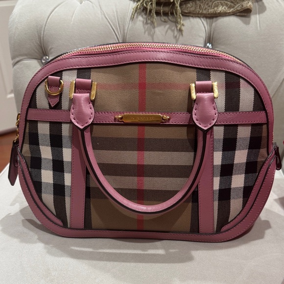 Burberry Checkered Satchel in Mauve Pink - Picture 1 of 6